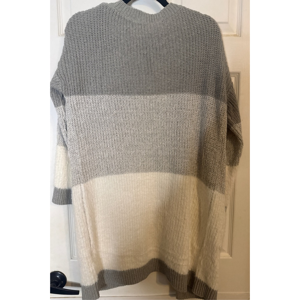 Women's Miracle Colorblock Cardigan S Gray White - Picture 2 of 3